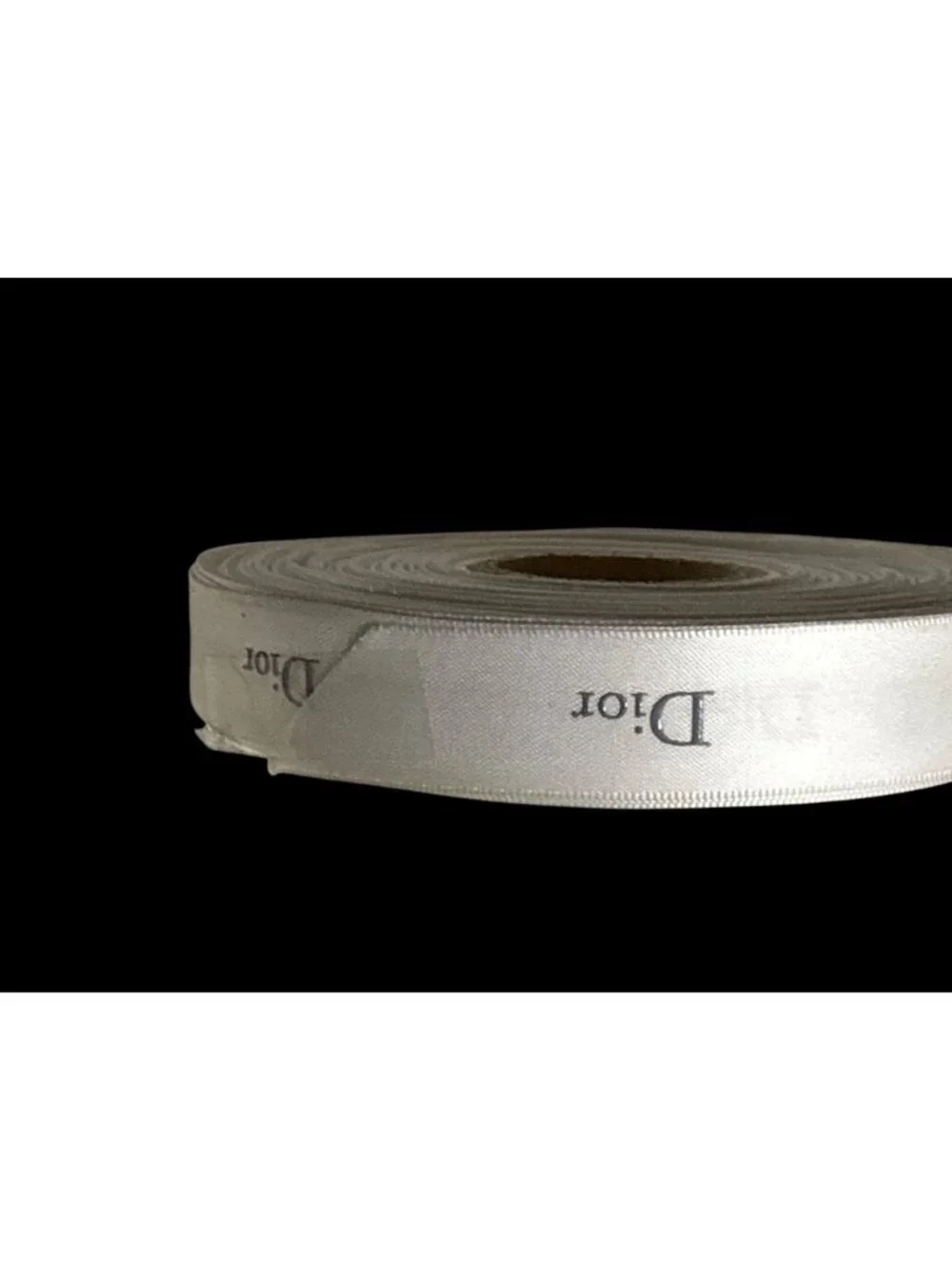 Dior White Satin Ribbon Roll 1 Inch Wide With Printed Logo 50M One Spool New